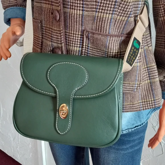 Dooney & Bourke Saddle Bag 20 Italian Leather In Sage - Picture 3 of 16